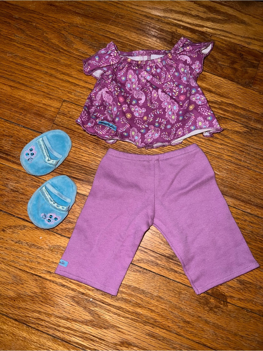 RETIRED American Girl Doll Purple Peacock Pajama Set